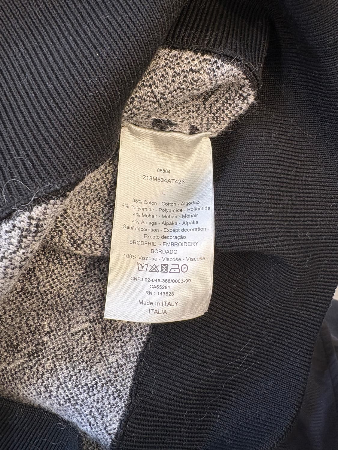 디올 자카드 패턴 니트 상품이미지4