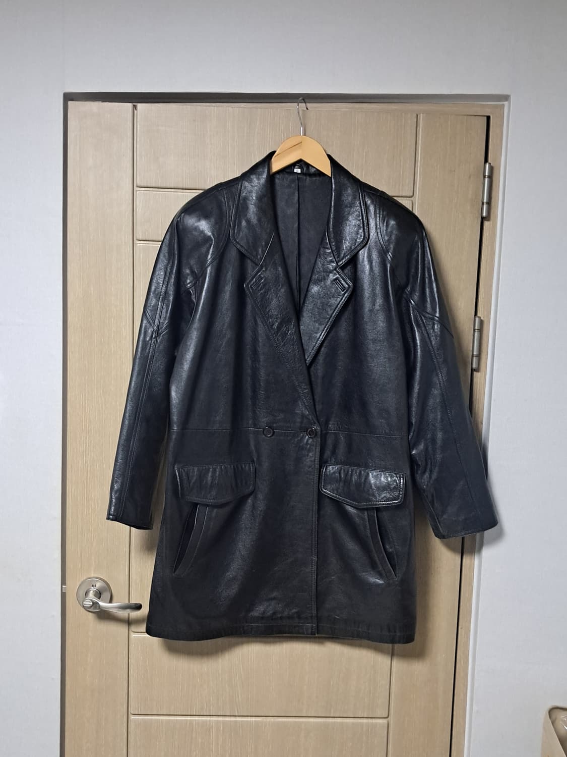 빈티지 천연 양가죽 롱자켓 가죽 코트 상품이미지1