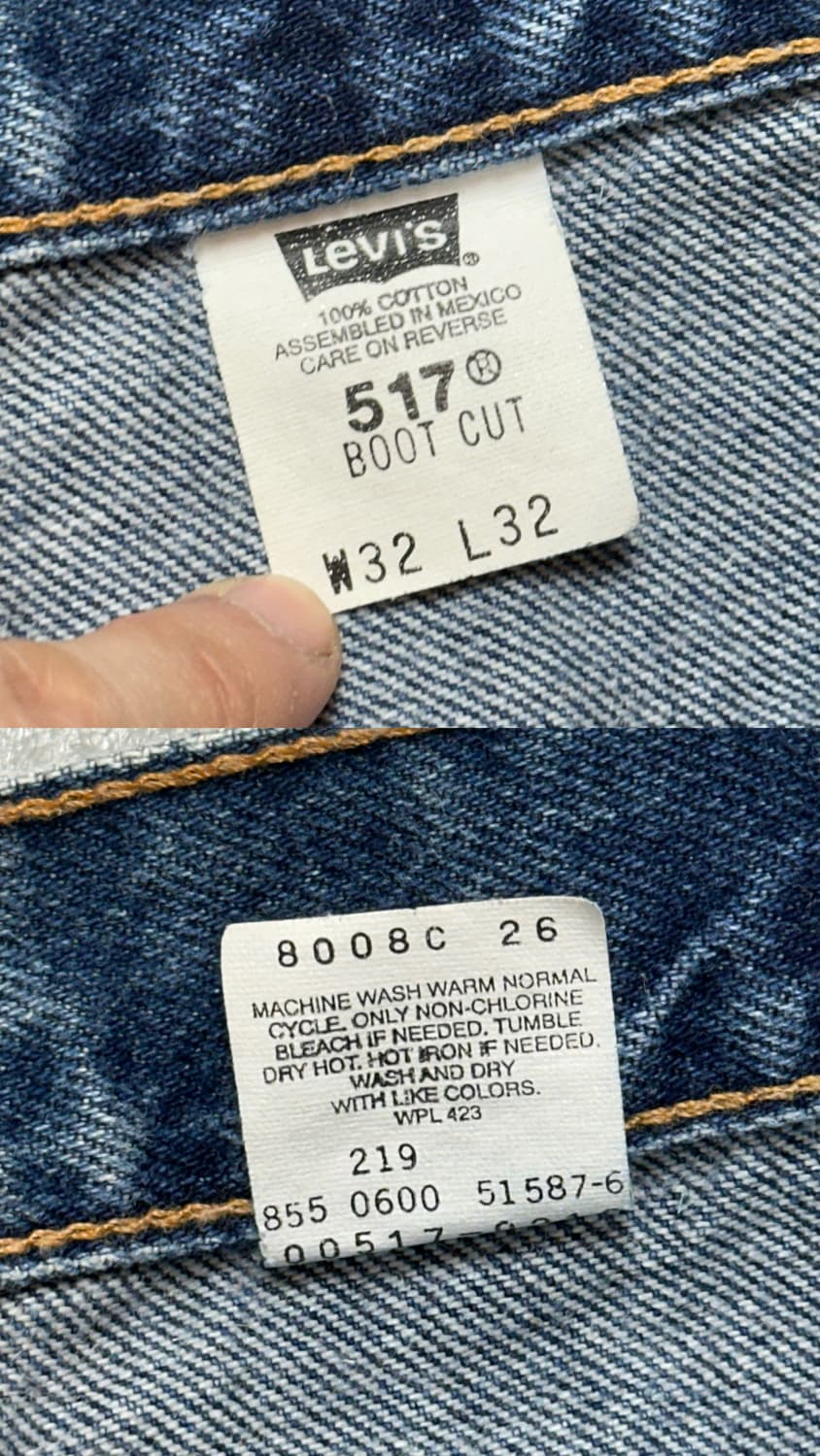90's 빈티지 리바이스 517 부츠컷 플레어진 상품이미지9