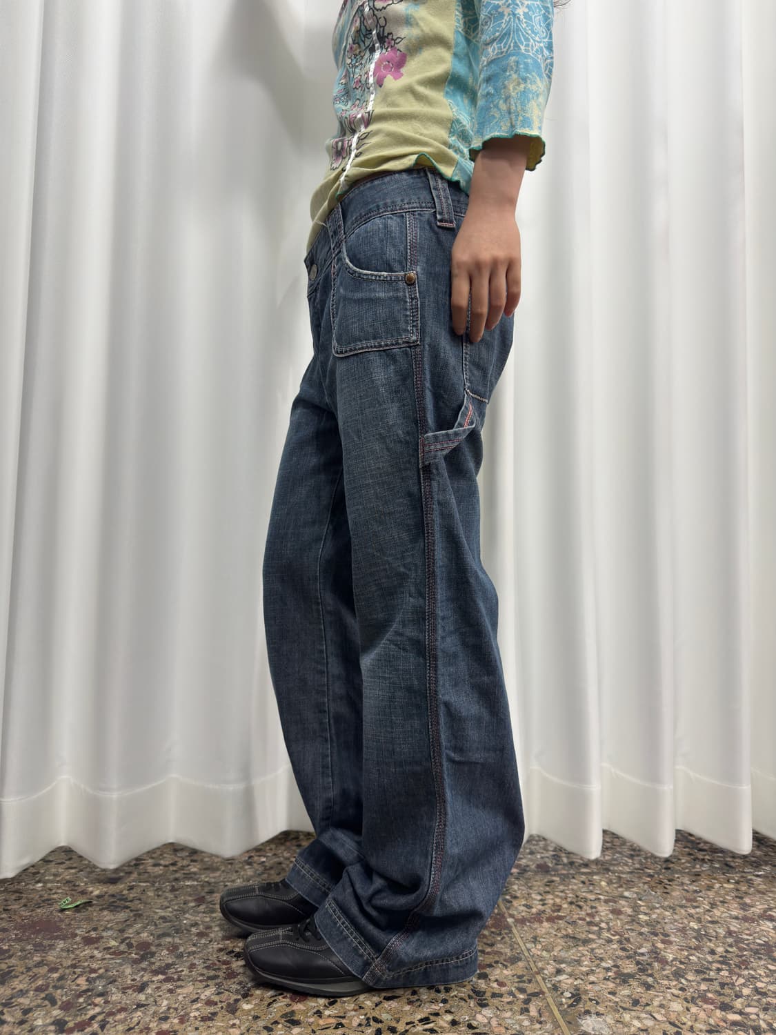 denim pink stitch pants 상품이미지3