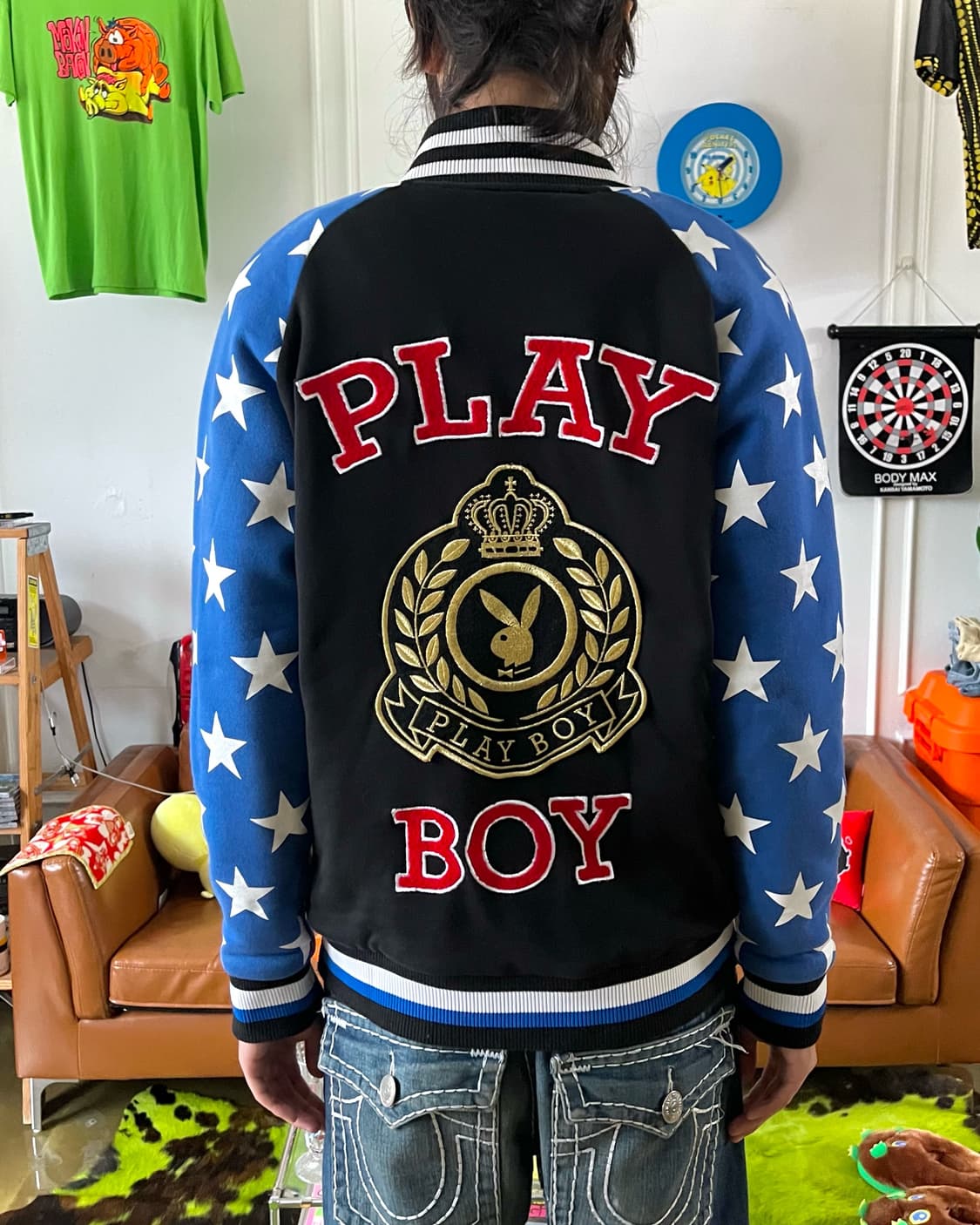 Old PLAYBOY Star Sleeve Cotton Varsity 상품이미지3