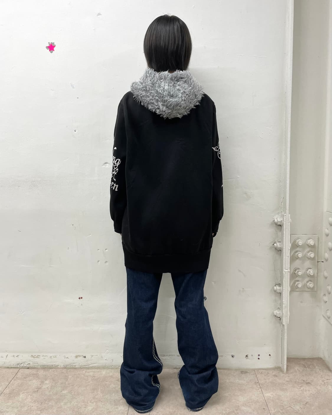 Gray Hood Fur Black Hood Zip-Up  상품이미지5