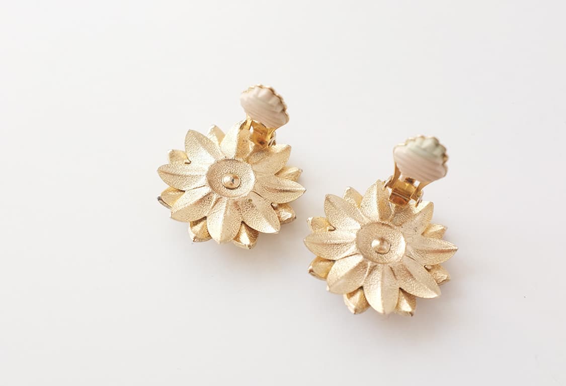 1960s 오버사이즈 꽃귀걸이 빈티지귀찌귀걸이  상품이미지8