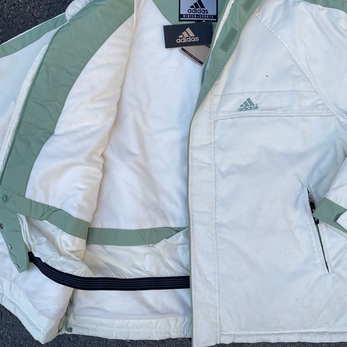 90s 아디다스 새제품 대대장 스키 보드 패딩 올드스쿨 누빔 점퍼 110 상품이미지7