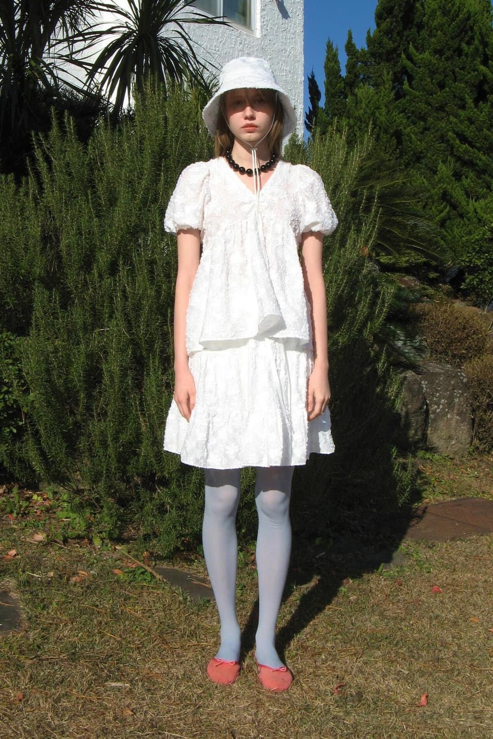 시눈 Jacquard Ribbon Blouse & frill skirt  상품이미지1