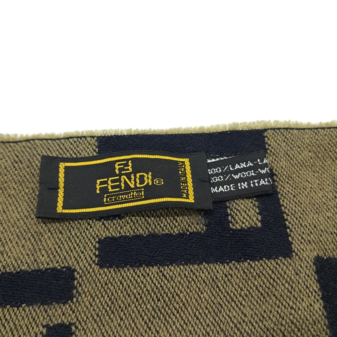 MX199 펜디 FF 모노그램 베이지 네이비 울 양면 목도리 머플러 상품이미지6