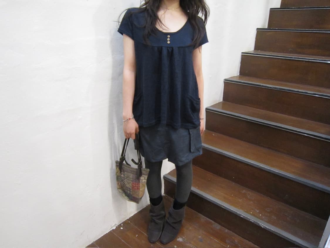 빈티지 카고 미니 스커트 언발란스 절개 디테일 네이비 상품이미지4