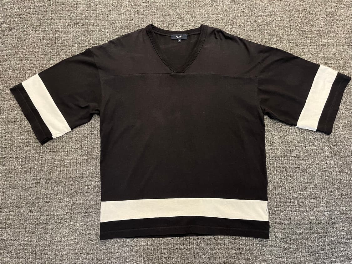 [90~95] 빔즈 브이넥 반팔티 S  상품이미지1