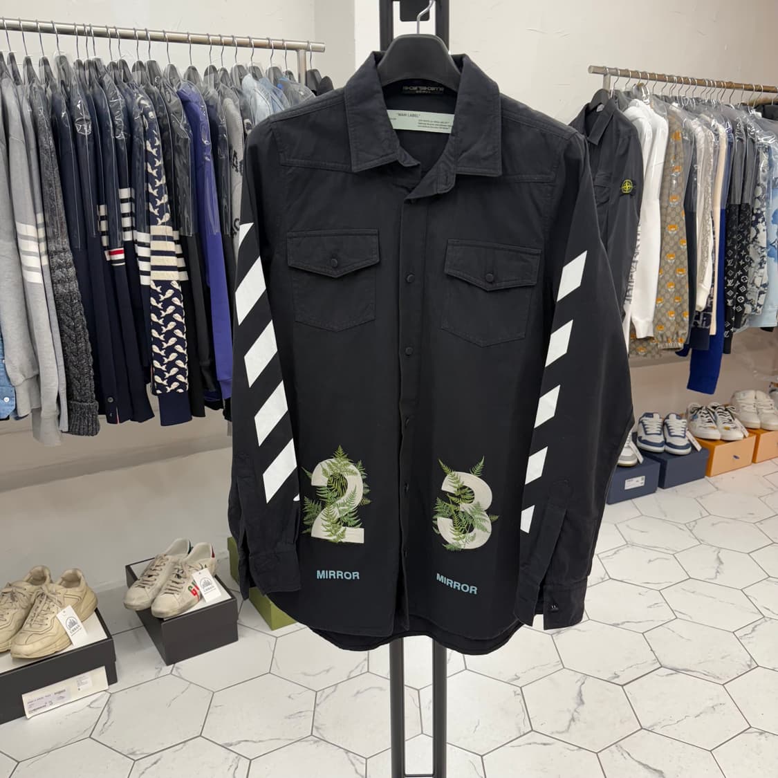 [백화점/XS] 오프화이트 디아고날 오버핏 자켓 상품이미지1