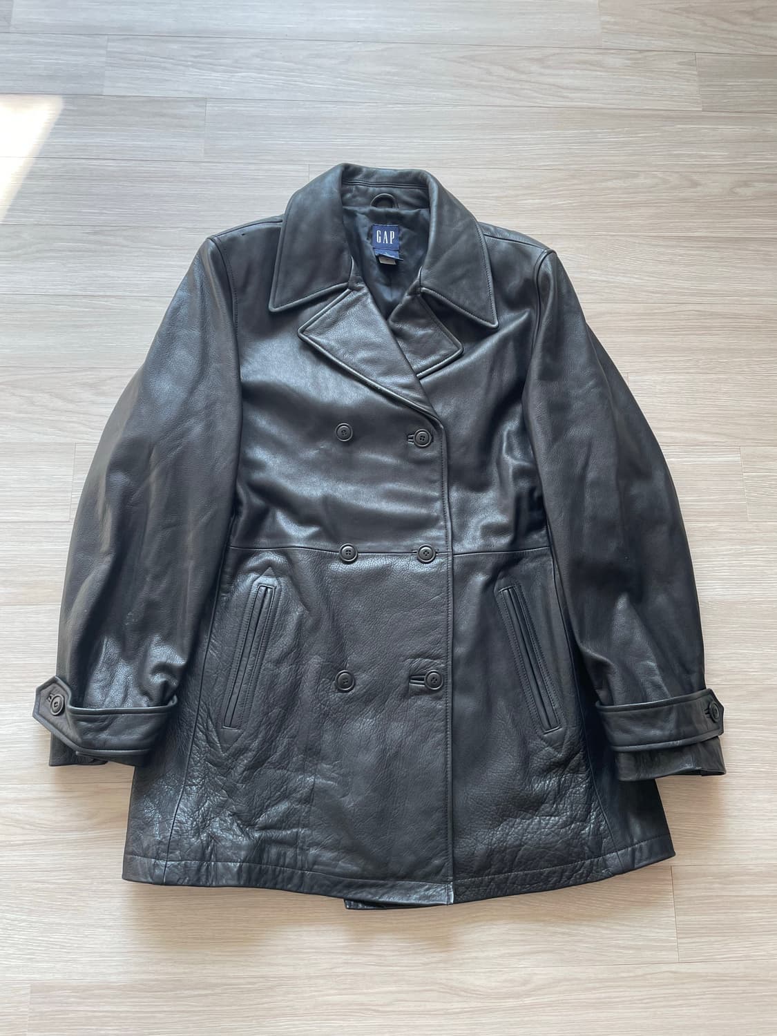 빈티지 올드갭 레더피코트 레더 코트 old gap leather 상품이미지1