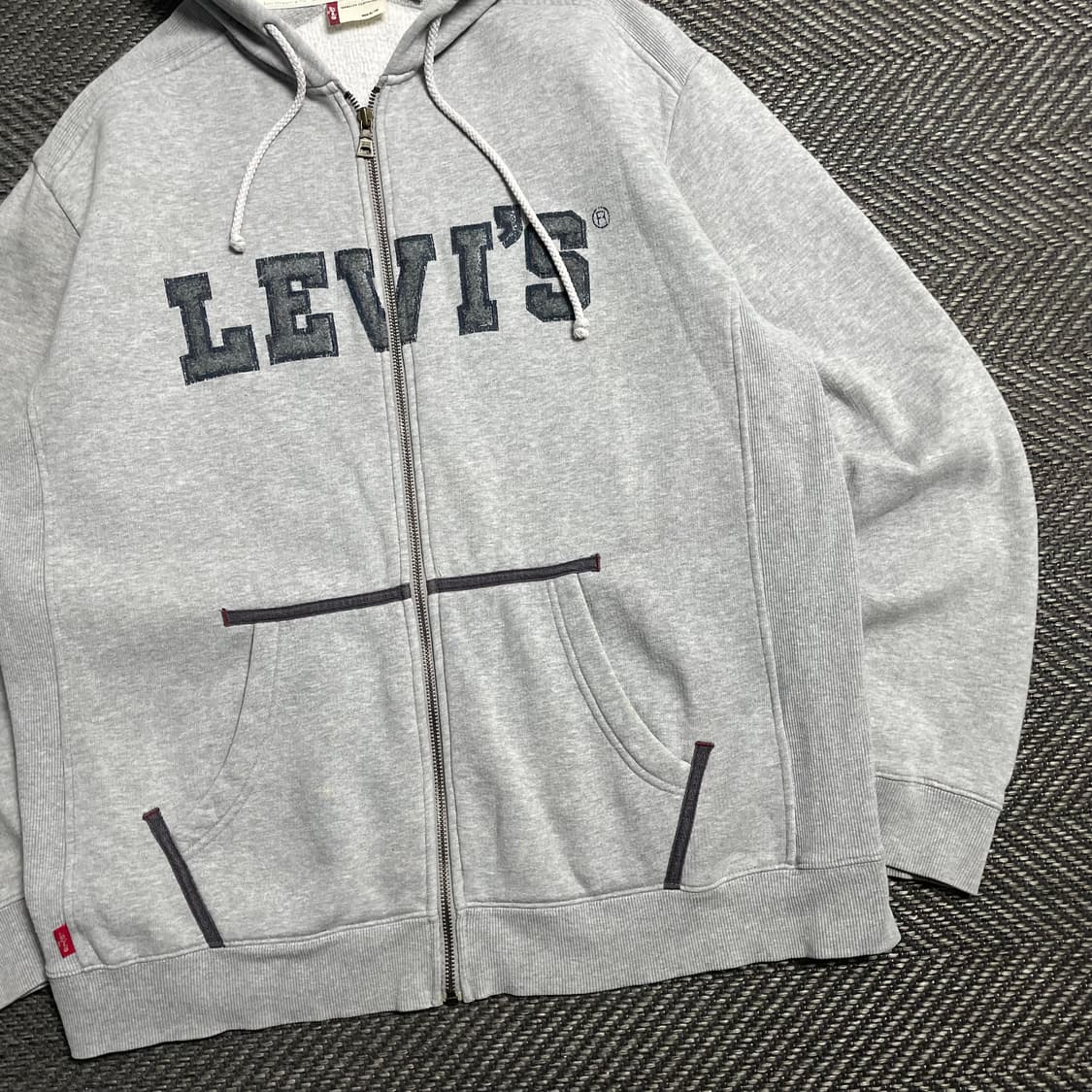 리바이스 빈티지 스펠아웃 자수 후드집업 그레이o 5329 상품이미지2