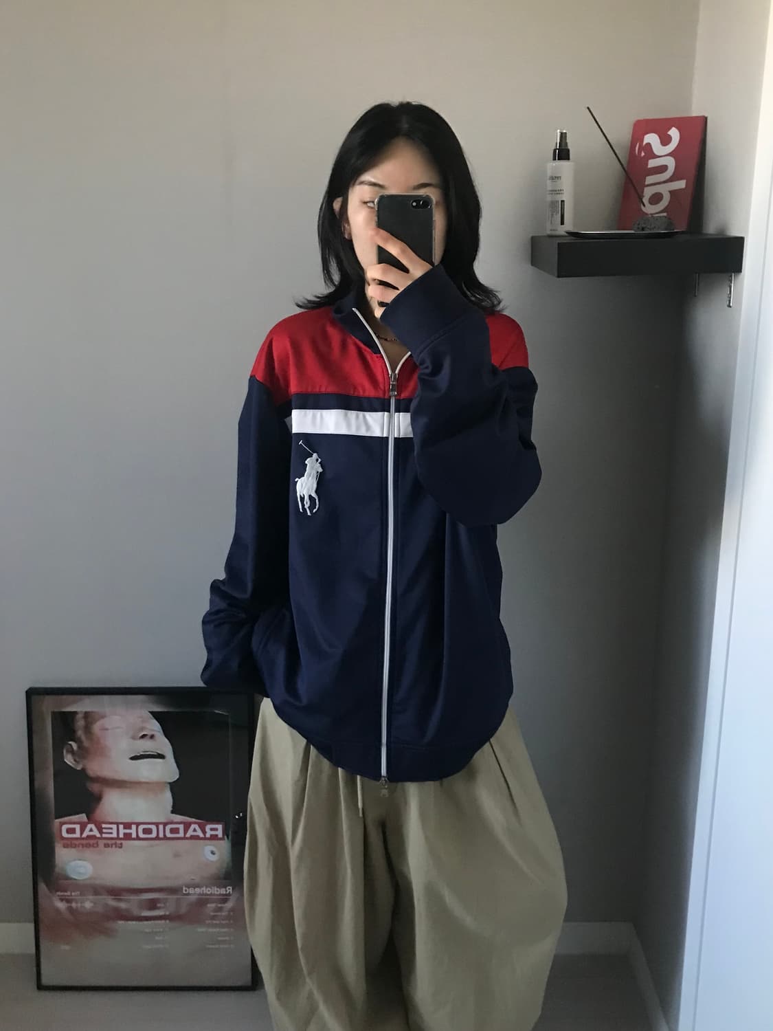 폴로 랄프로렌 포니 로고 배색 집업 상품이미지1