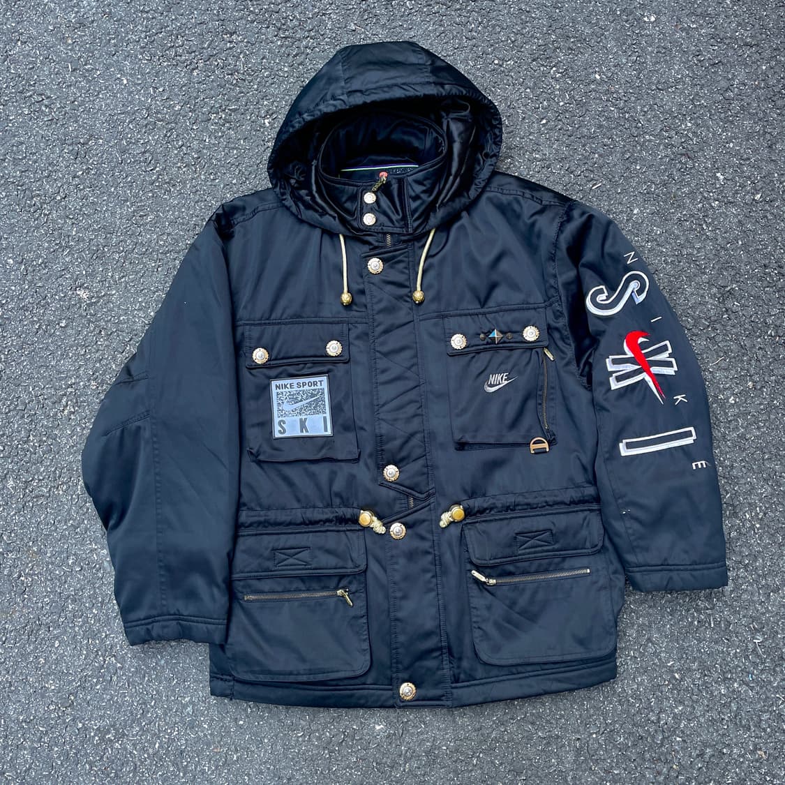90s 나이키 스키 라인 대장급 올드스쿨 점퍼 빅로고 패딩 자켓 XL 상품이미지10