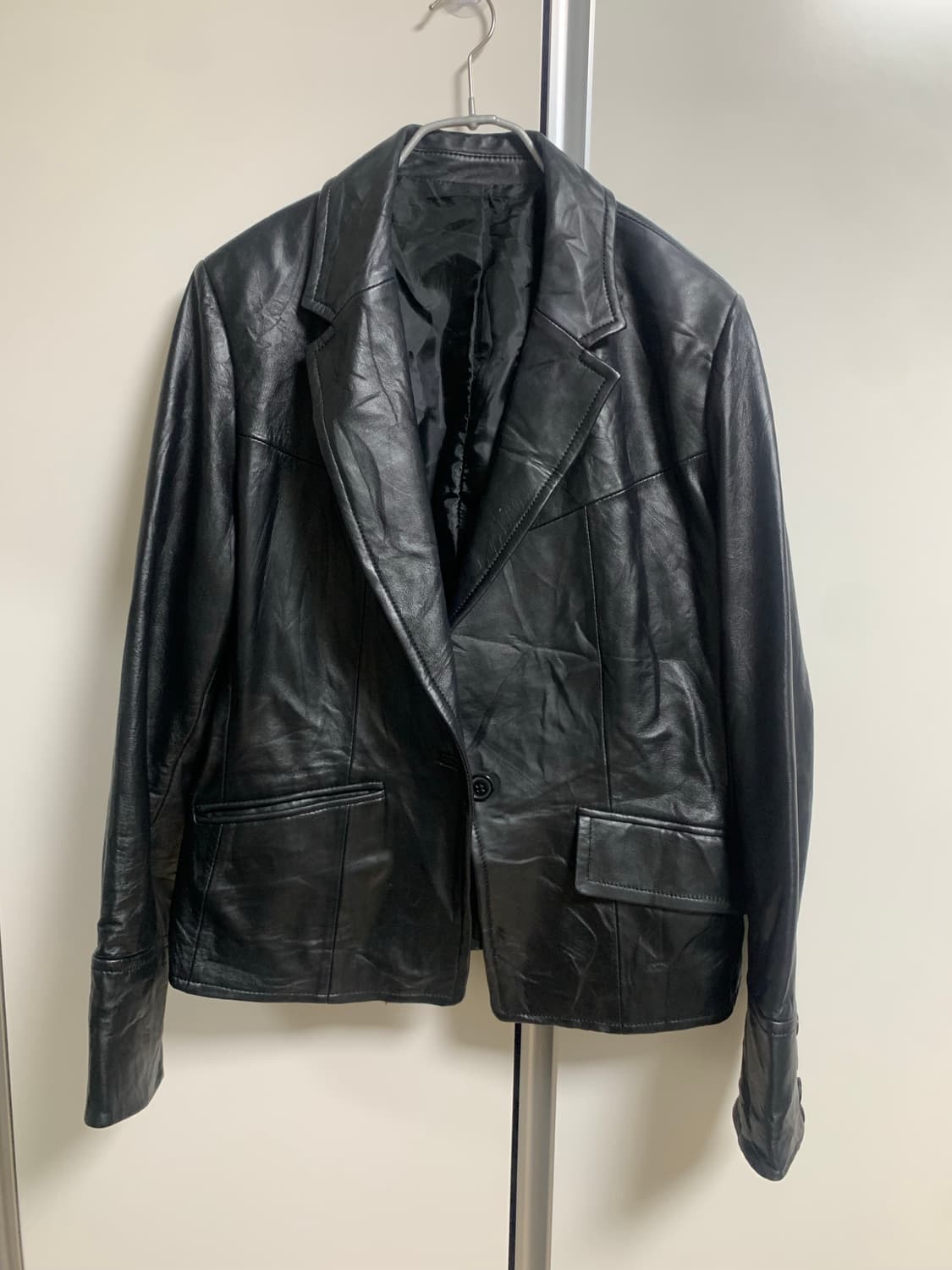 블랙 가죽 자켓 상품이미지1