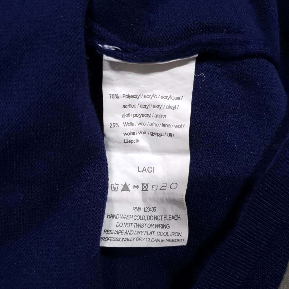 2XL) 아르마니 진스 이글 로고 입체 패턴 반팔 니트 티셔츠 네이비 상품이미지5