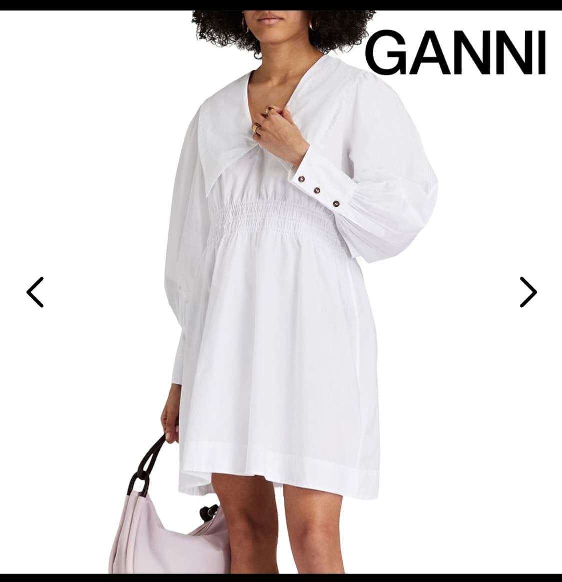 GANNI 가니 포플린 여성 화이트 원피스 상품이미지6