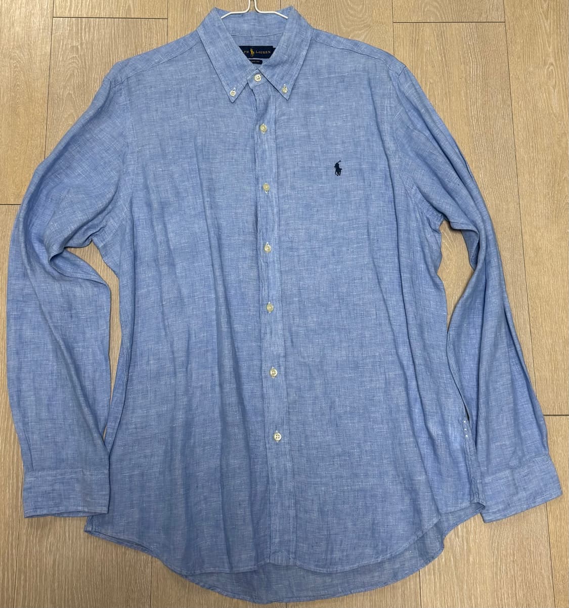 [상태 좋음] 폴로 린넨 셔츠 스카이블루 L 사이즈 상품이미지1