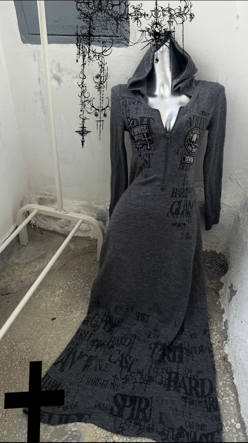 ghost of harlem 펑크 고스 롱 후드 원피스  상품이미지1