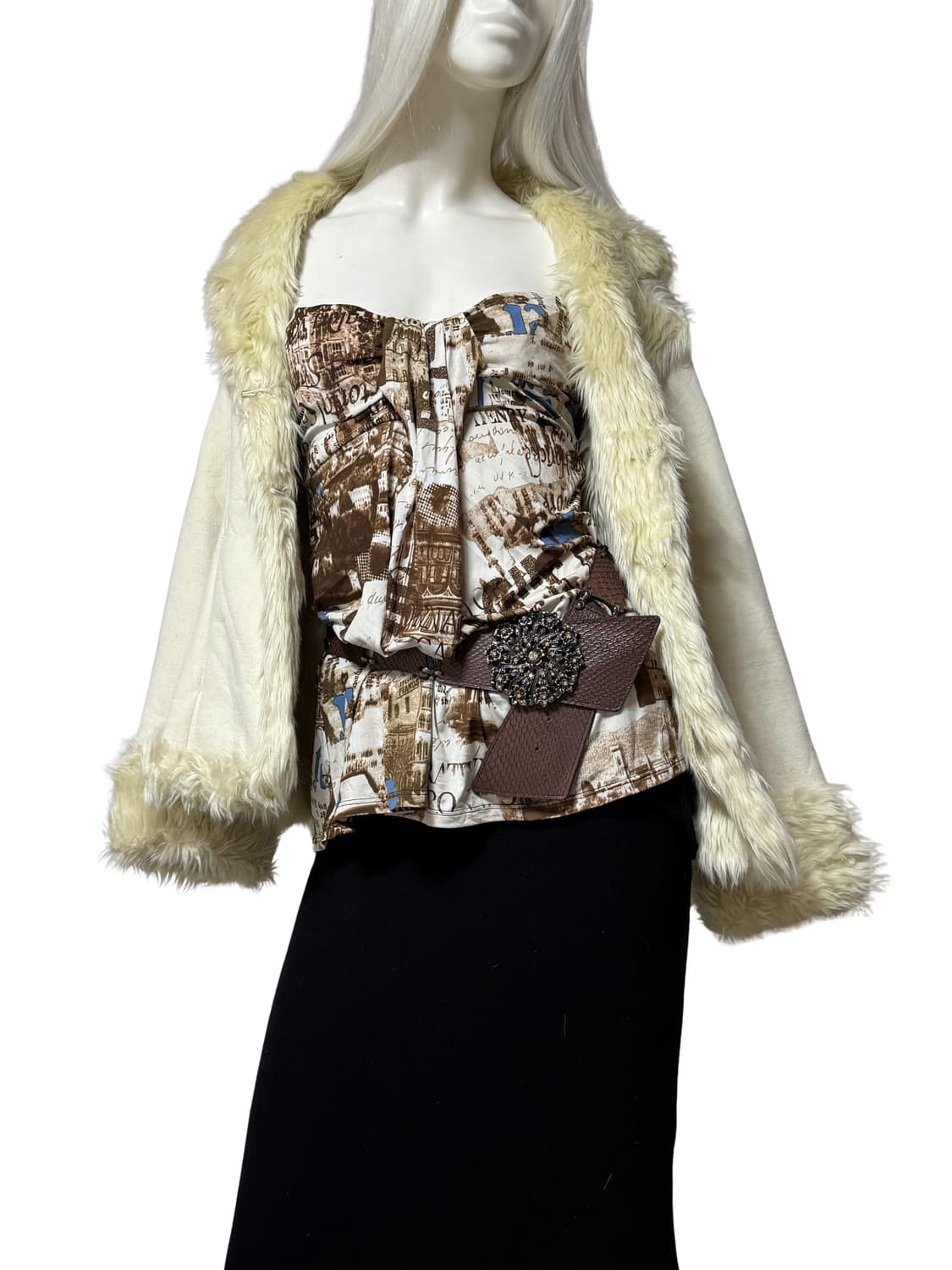 핀터레스트 무드 y2k 페이크 퍼 코트 상품이미지3