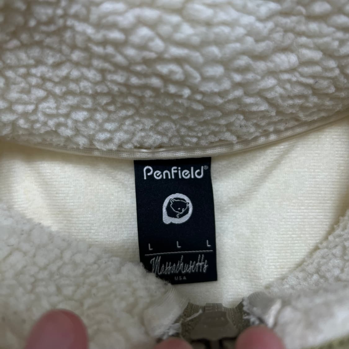 펜필드 양털 뽀글이 후리스 플리스 집업자켓 [아이보리] L/100 상품이미지5