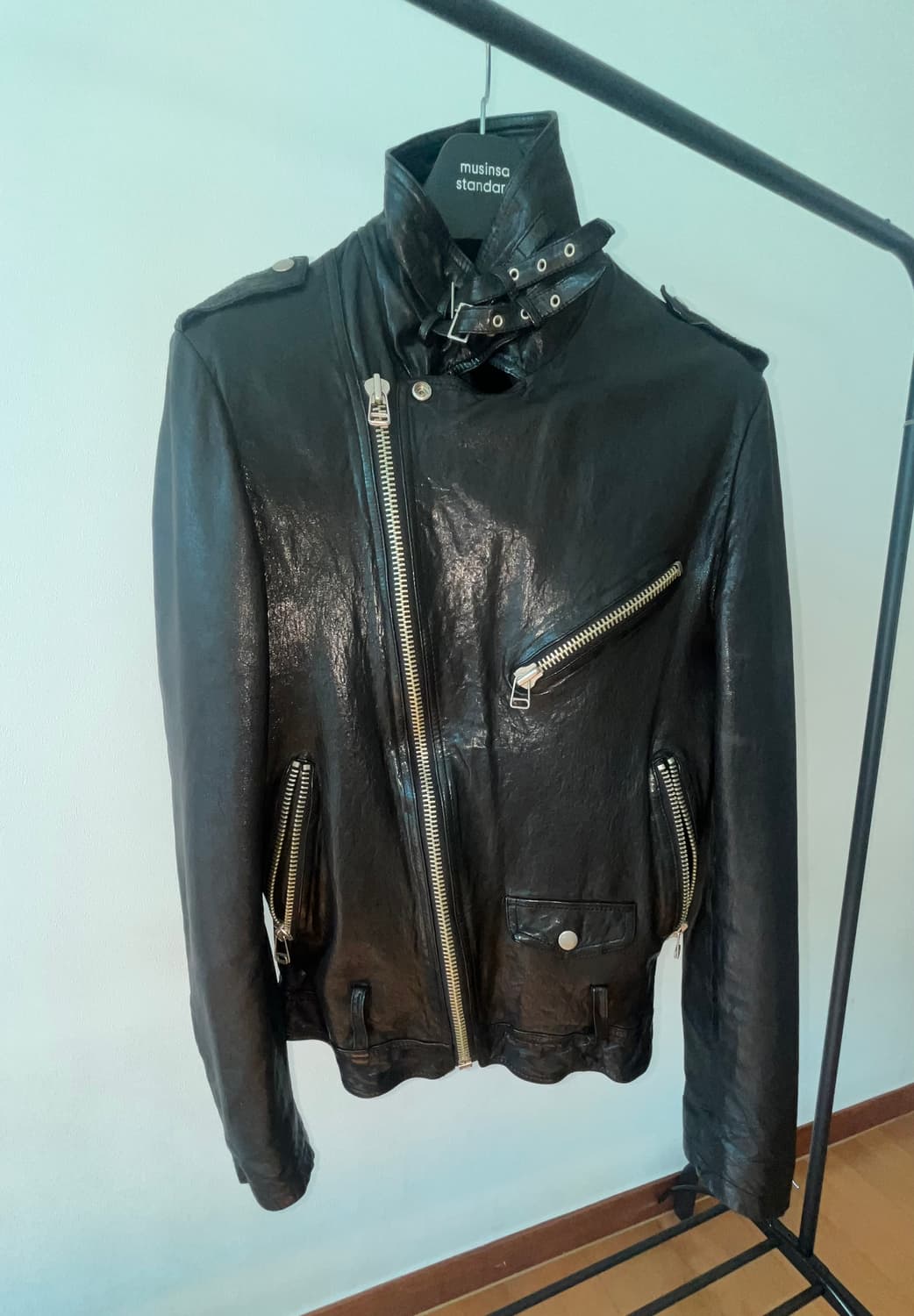 램스킨 양가죽 레더 자켓 (가죽자켓) / 블랙 상품이미지1