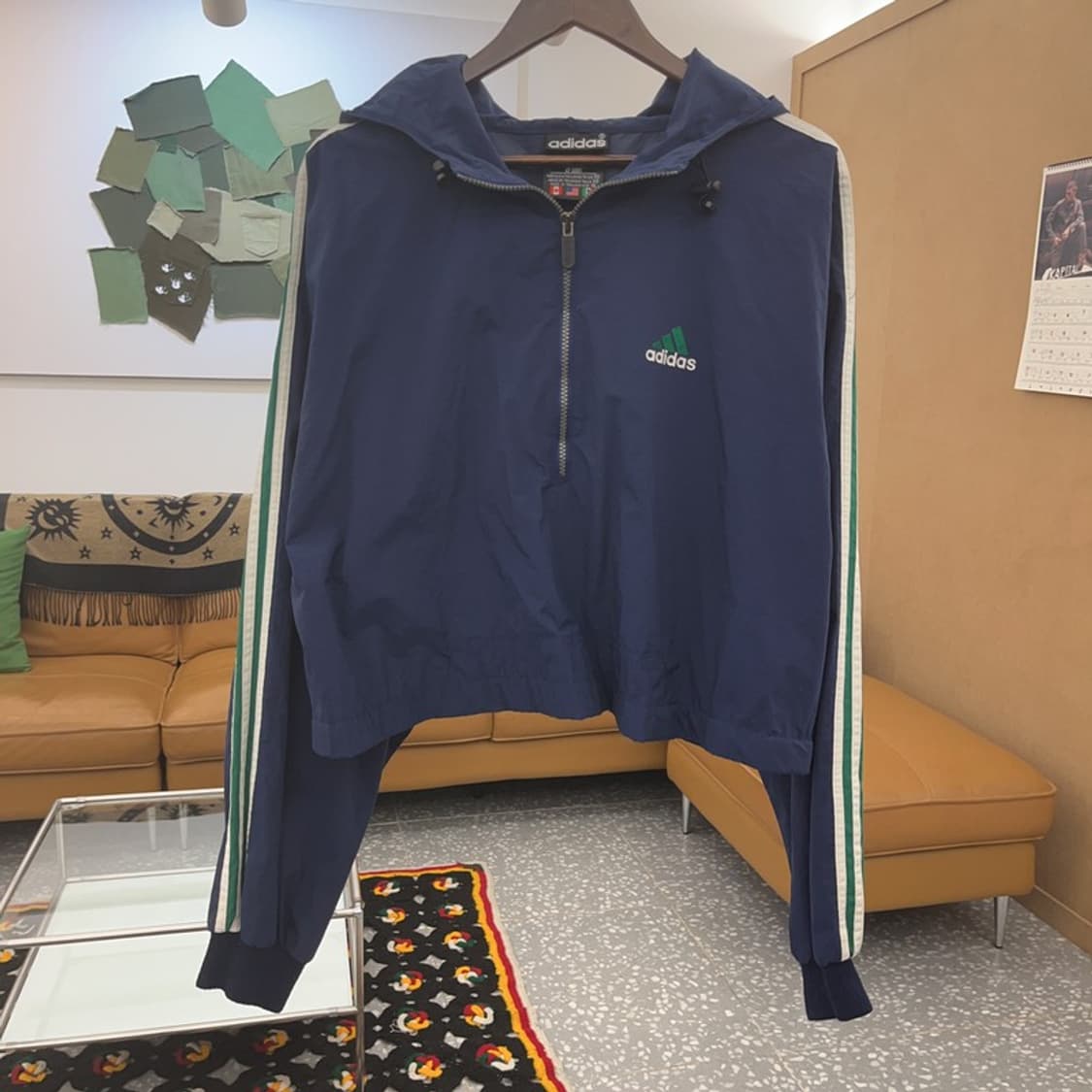 아디다스 올드스쿨 빈티지 레트로 반집업 바람막이 아노락 XL C08339 상품이미지3