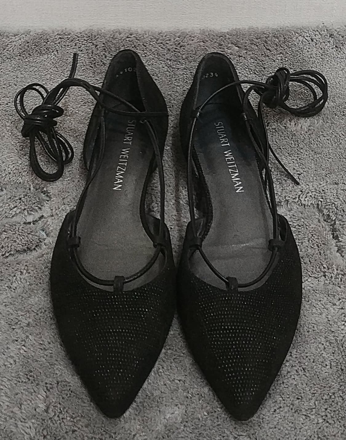 스튜어트 와이츠먼  길리건 레이스업 플랫슈즈 블랙/240 상품이미지1