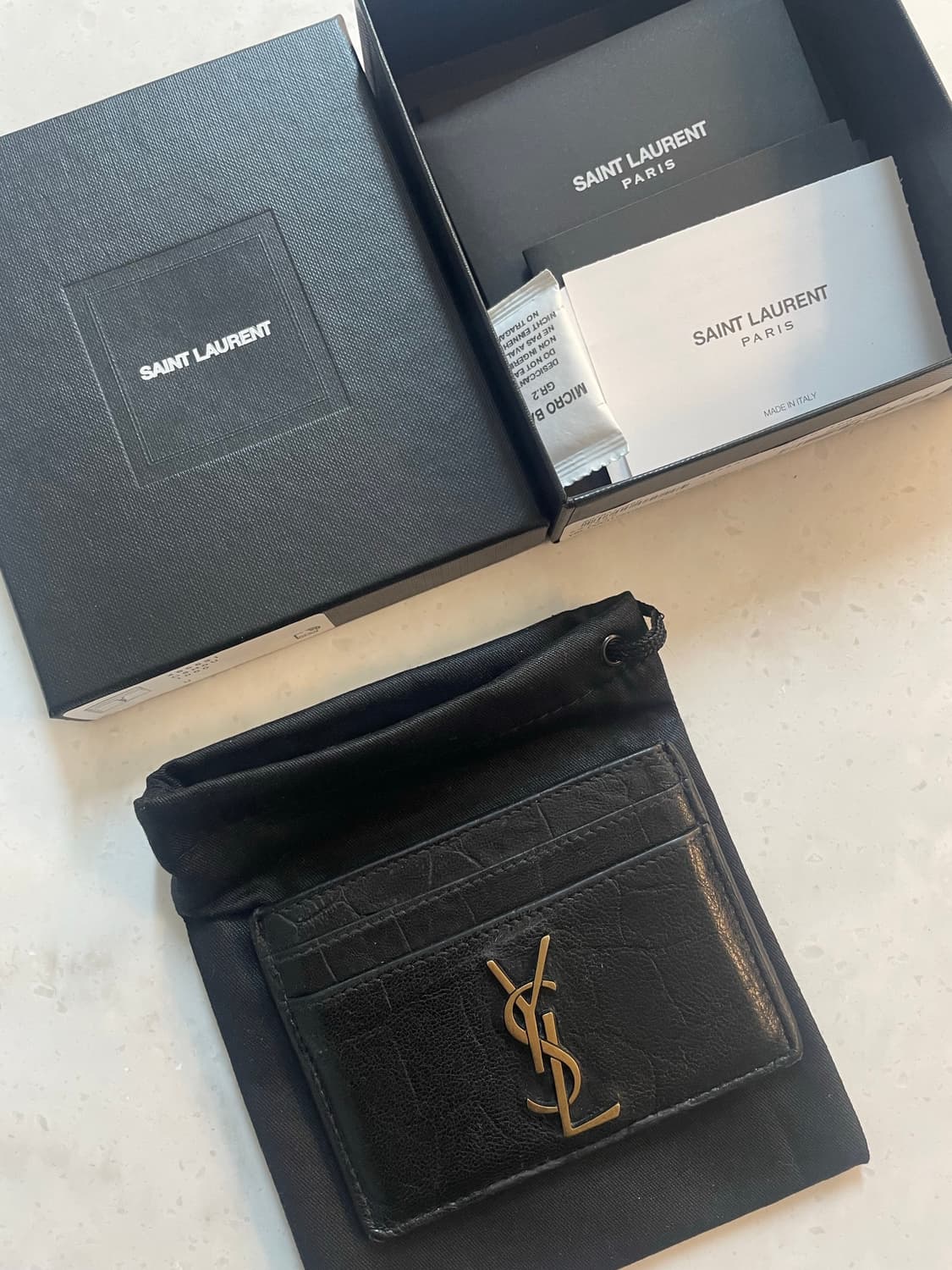 입생로랑 크로커다일 카드지갑 정품 풀구성 상품이미지2