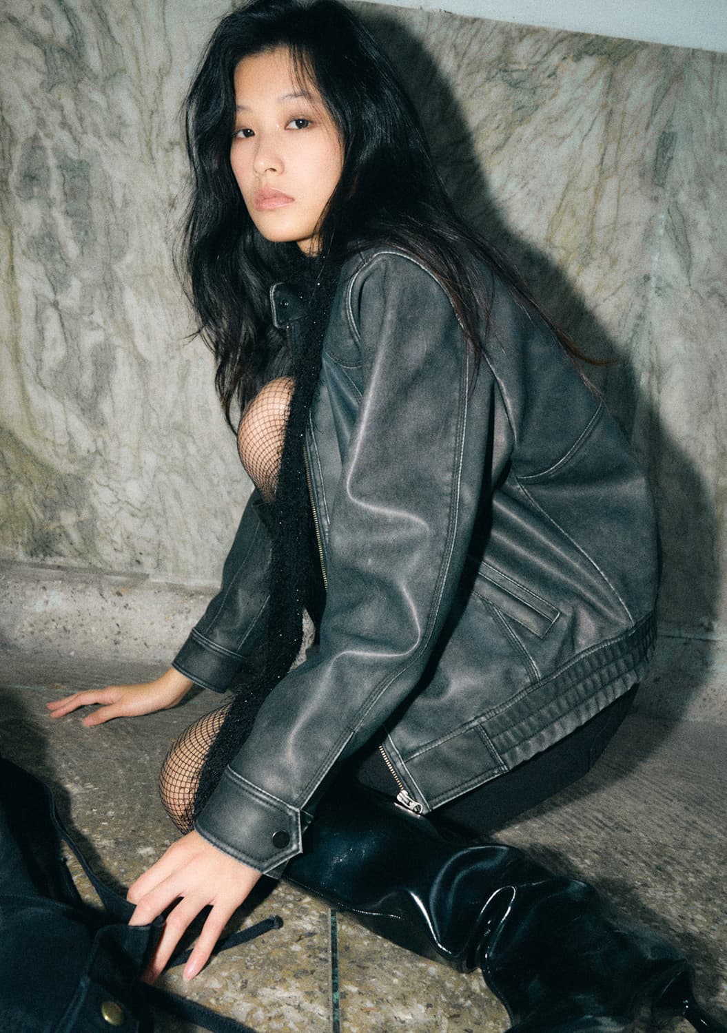 헬레네파리스 워시드 레더 블루종 점퍼 상품이미지2