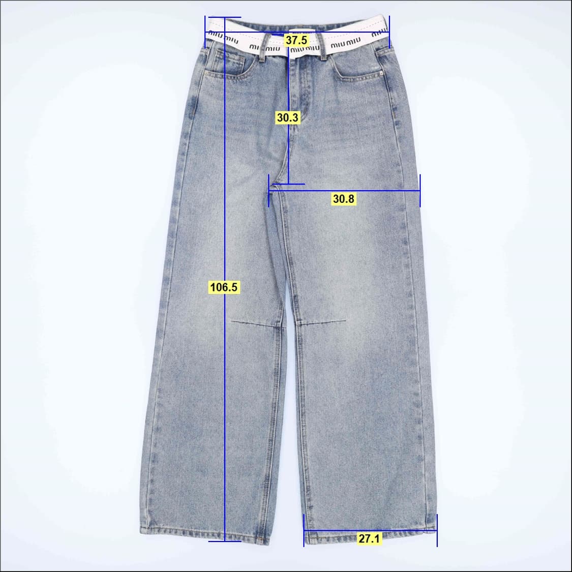 [L] 여성 포인트 연청 와이드데님팬츠 1205HR2 상품이미지9