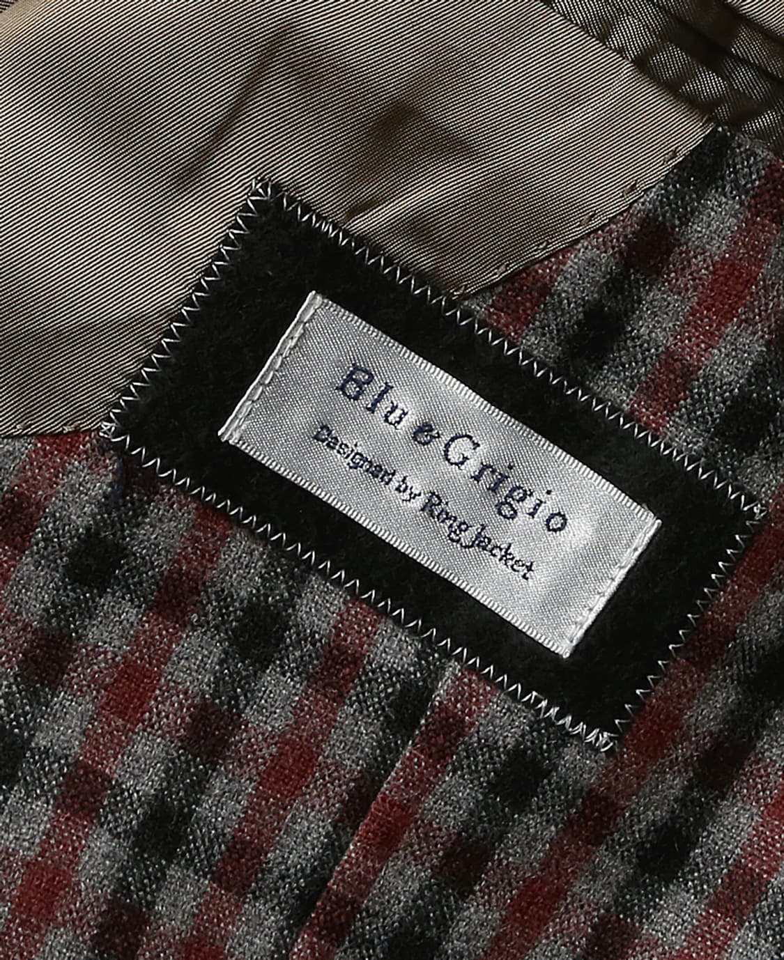 블루 에 그리지오 [Blu E Grigio] 와인 레드 체크 자켓 링자켓 상품이미지5
