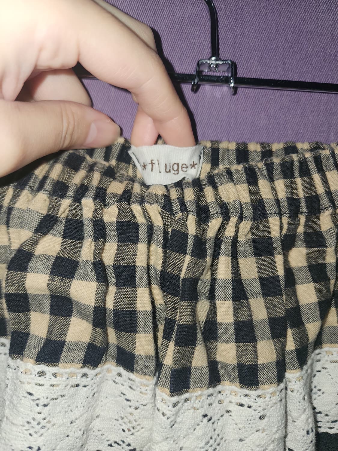 체크 레이스 스커트 상품이미지4