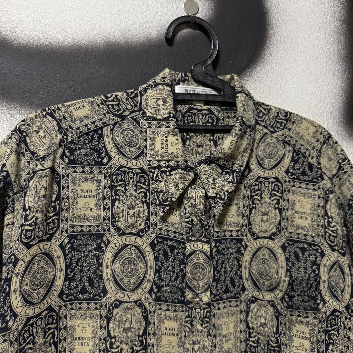 VTG 빈티지 오리엔탈 에스닉 풀 패턴 원포켓 반팔 셔츠 상품이미지3