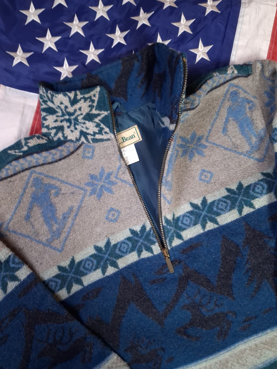 오리지날 90's 엘엘빈 노르딕 오버핏 후리스자켓 상품이미지3