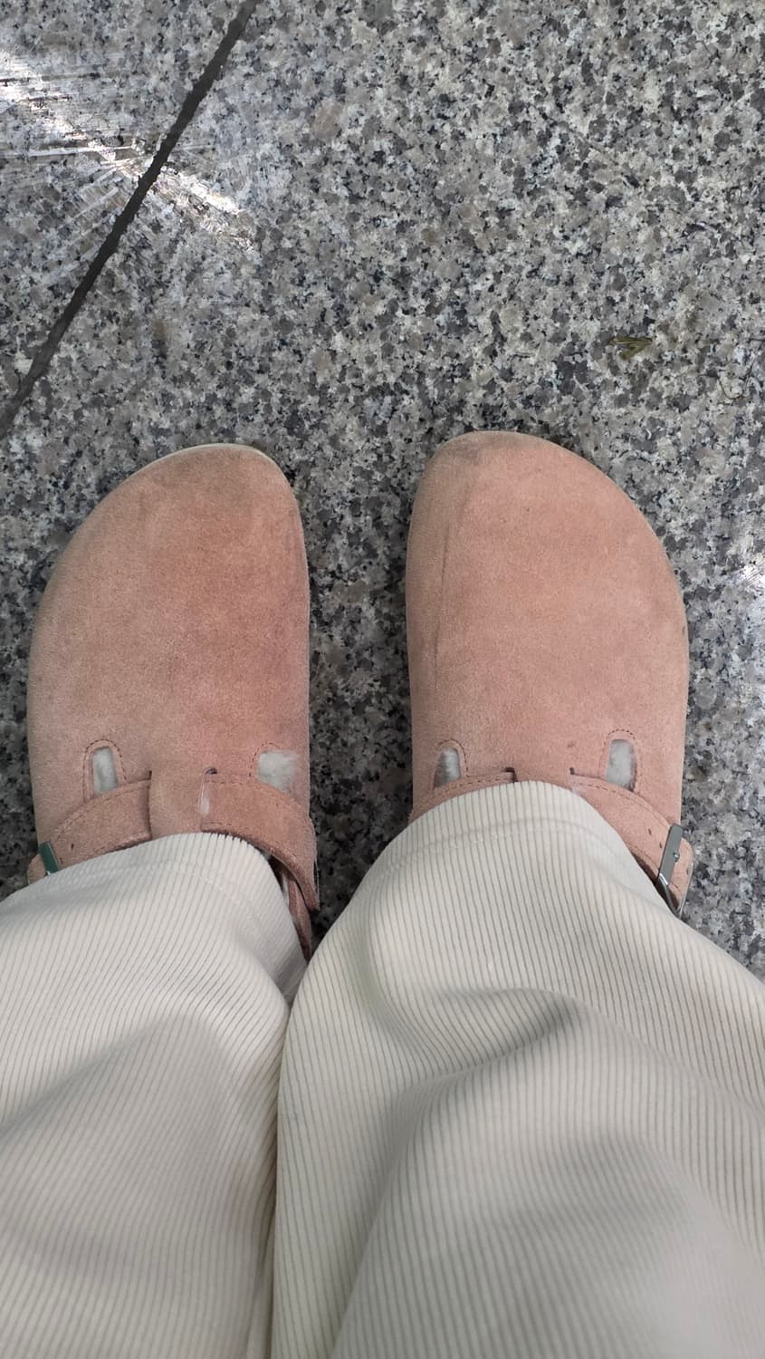 버켄스탁 보스턴 퍼 핑크 슬리퍼 245사이즈 (고급 비브람 밑창 완료) 상품이미지10