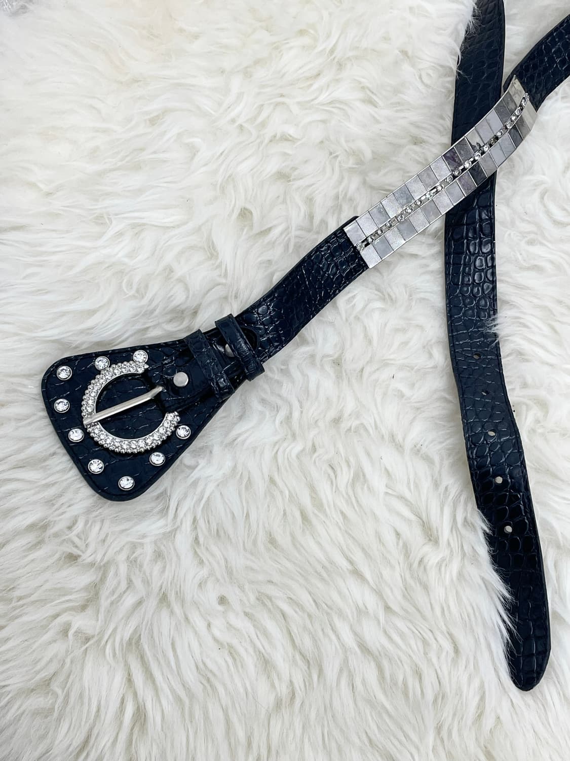 락시크 큐빅 체인 버클 벨트 상품이미지6