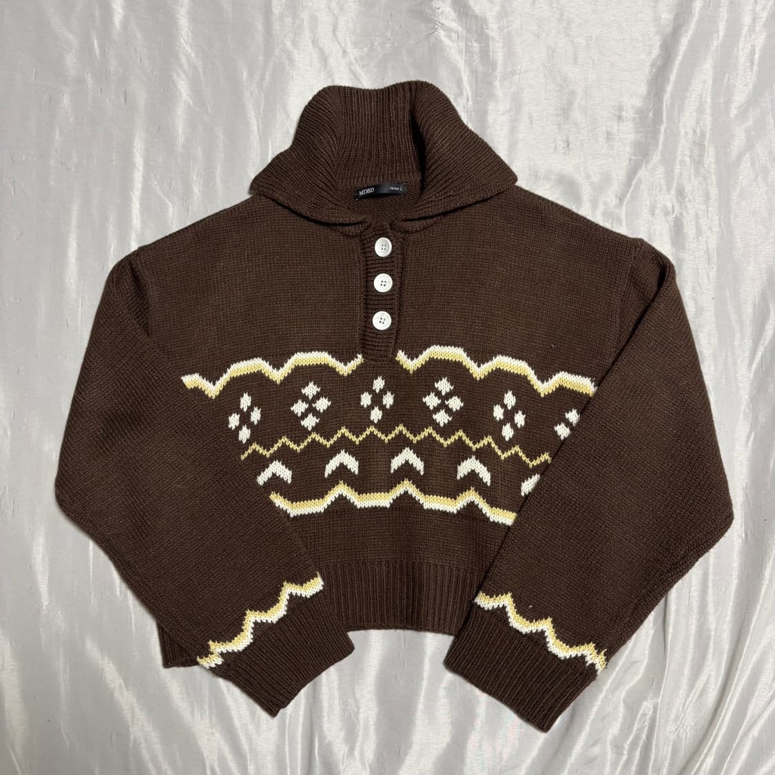 크롭 카라넥 풀오버 니트  상품이미지1