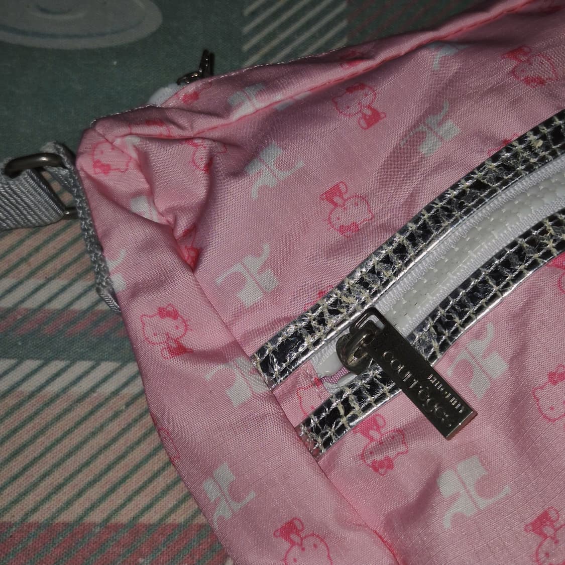 09s 꾸레쥬 x 키티 핑크 나일론 리본 2way백 상품이미지10