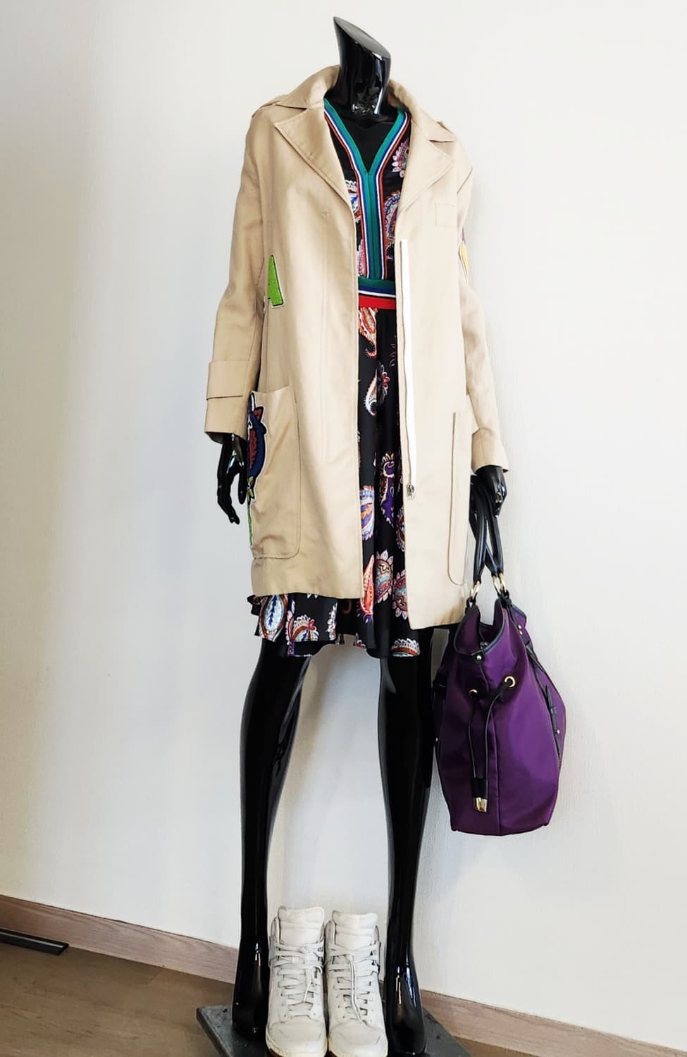 패치워크 트렌치코트  상품이미지3