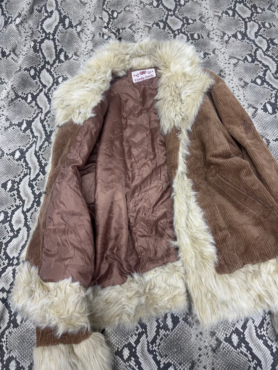 Pinterest Mood Fur Trimming Brown Jacket 상품이미지6