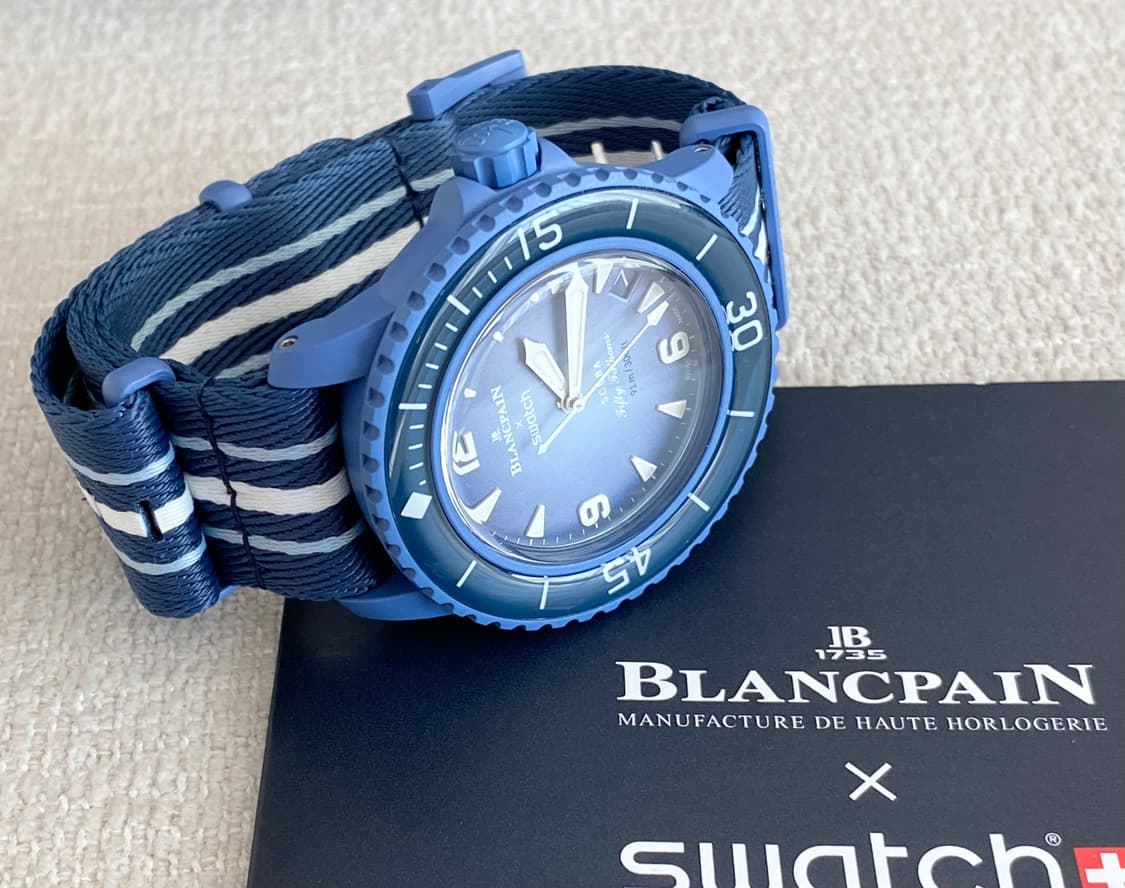 스와치X블랑팡 오션 오브 스톰 42mm 바이오 세라믹 오토메틱 블루 상품이미지4