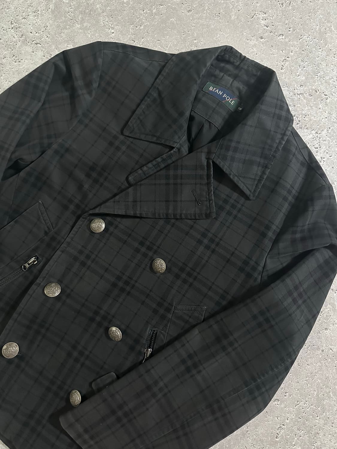 BEAN POLE 체크 더블 코트 상품이미지1