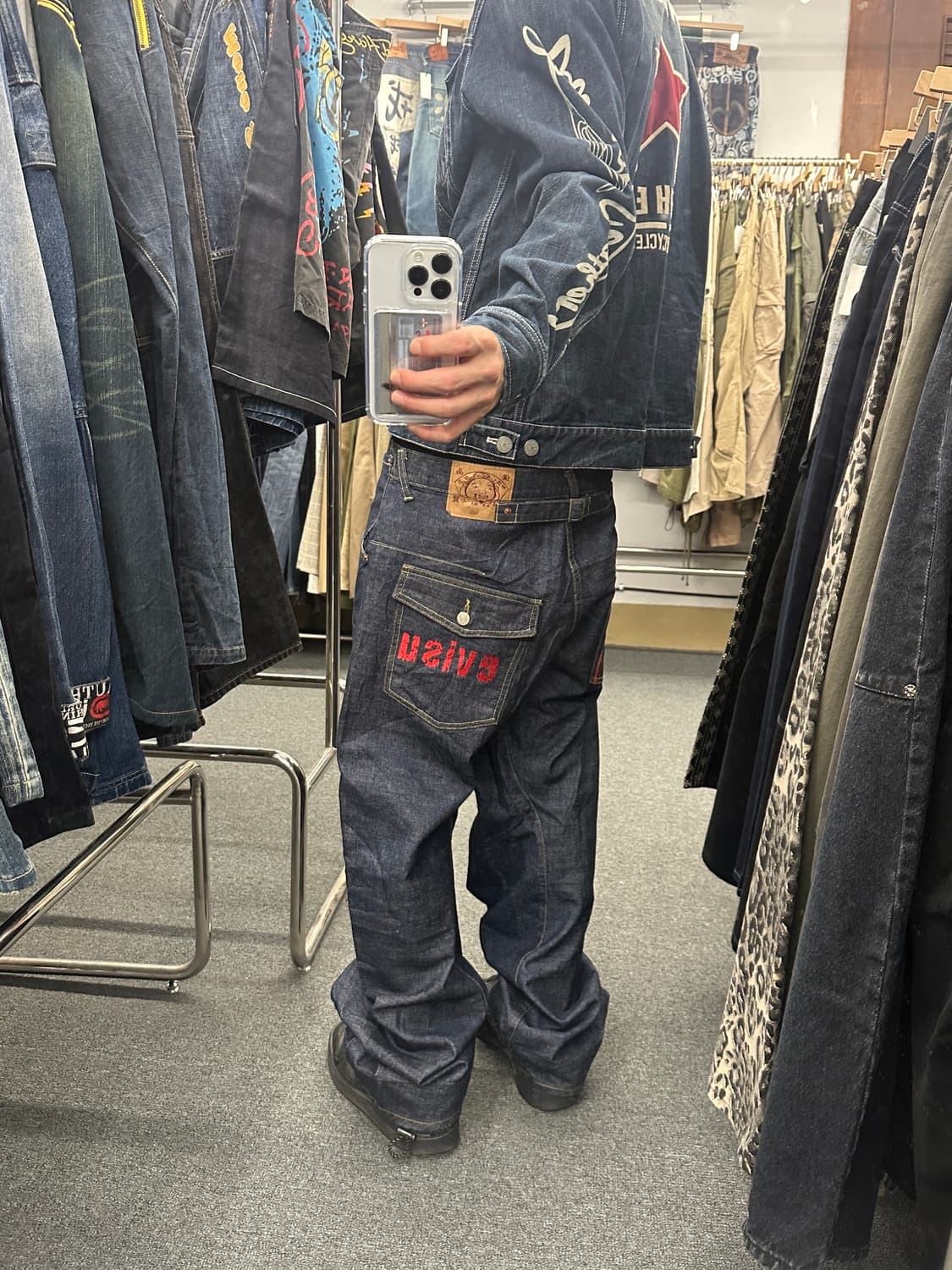 34) 에비수 재팬 엔지니어드 와이드 데님팬츠 상품이미지1