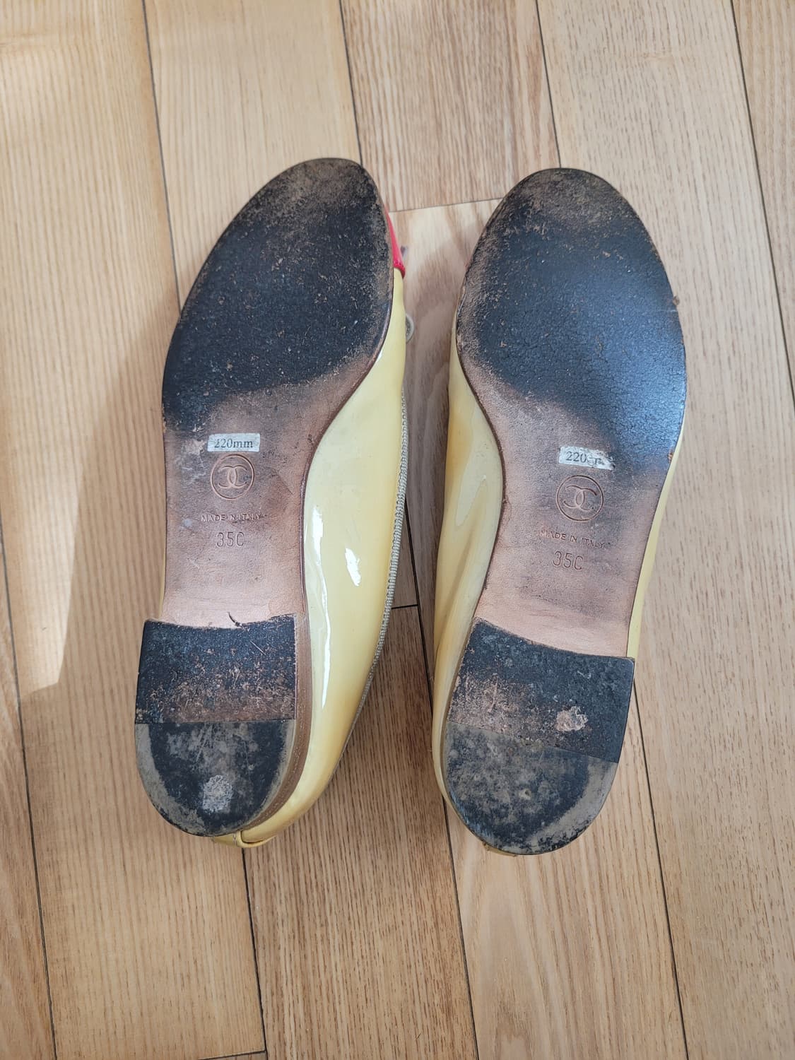 샤넬투톤 페이던트 발레리나 플랫 슈즈 상품이미지5