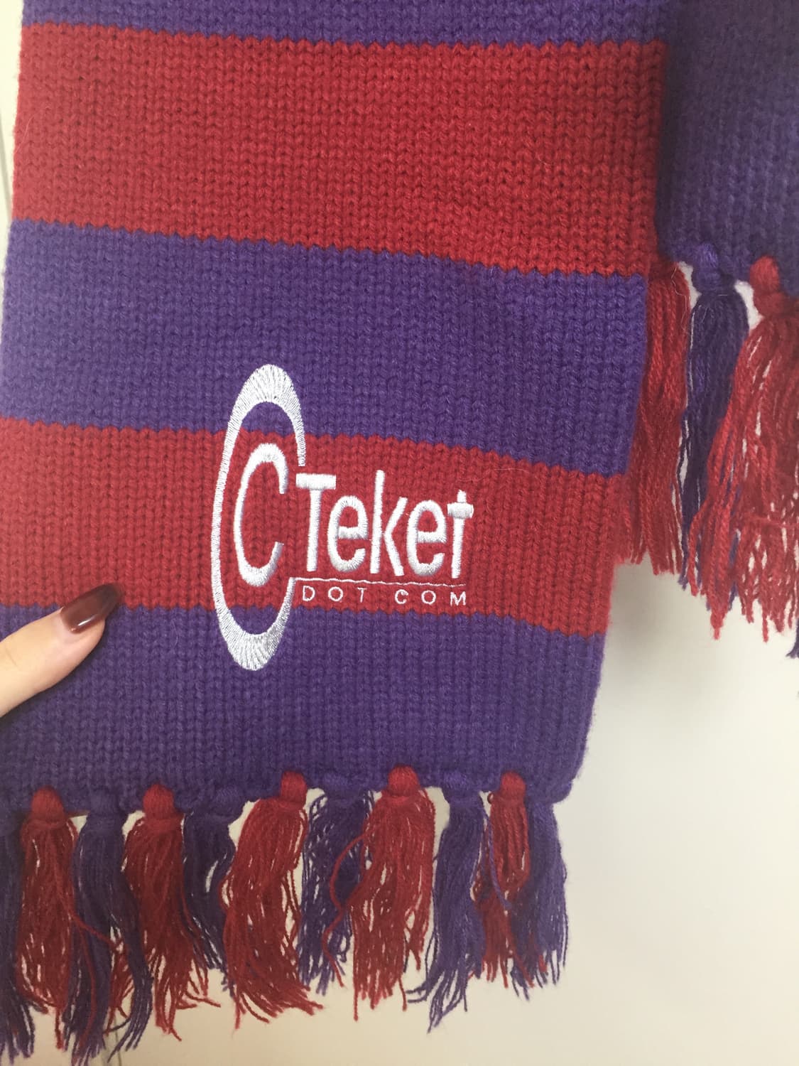 테켓 머플러 목도리 레드&퍼플+네이비 상품이미지6