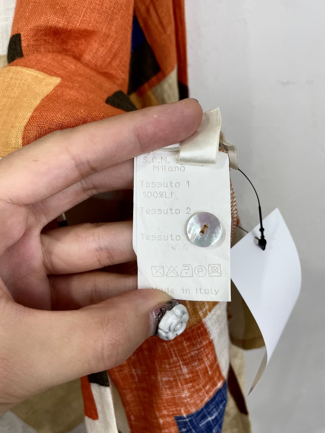 90s DONNA crre 컬러블록 리넨 셔츠(MADE IN ITALY) 상품이미지6