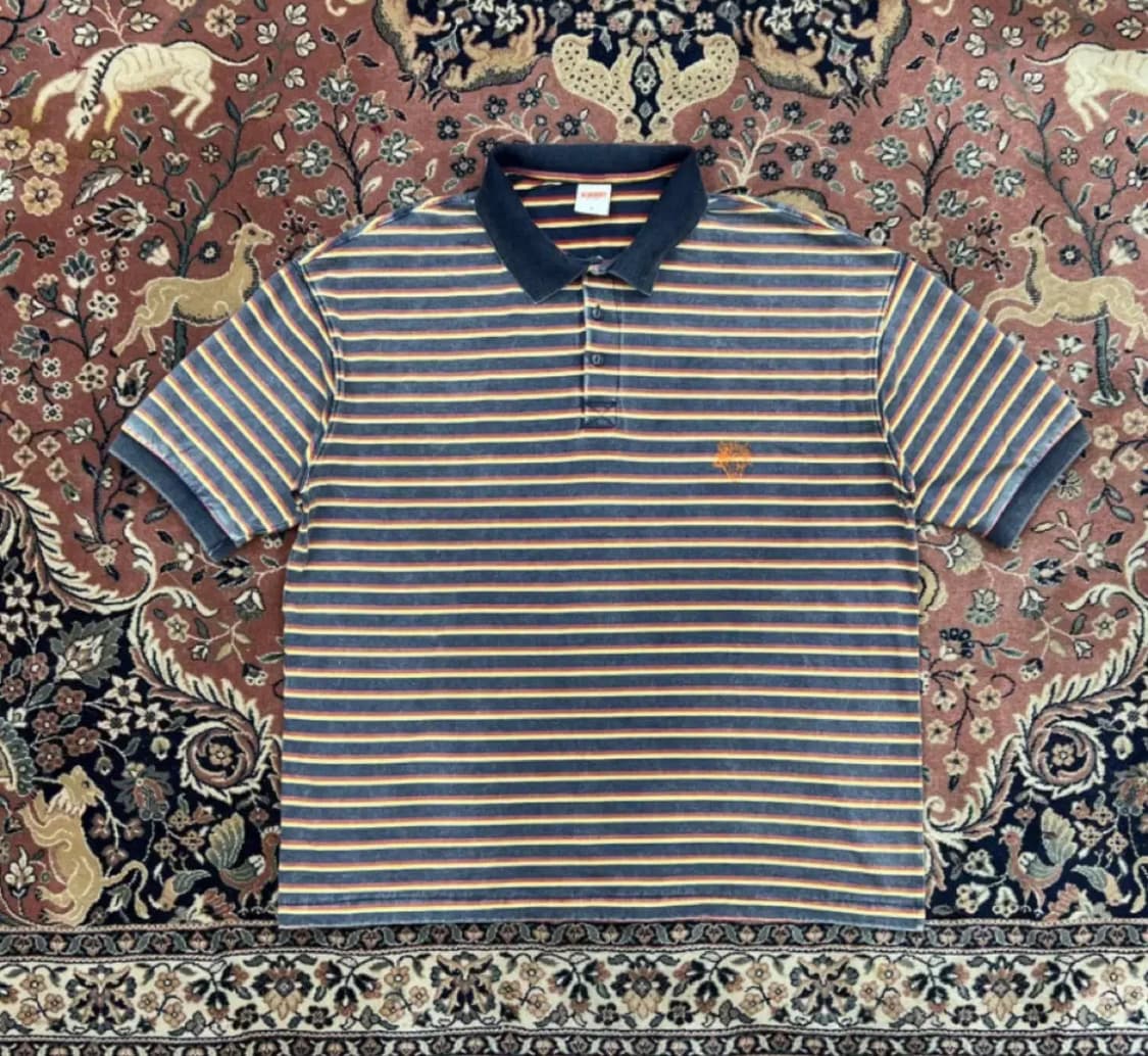 블랙아웃 보더 티셔츠 BLEACH BORDER T SHIRT - Navy 상품이미지1