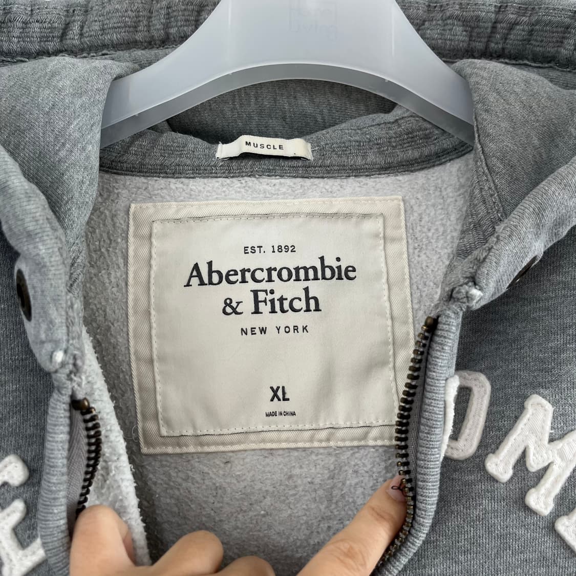 아베크롬비 자수로고 그레이 후드집업 105 상품이미지5