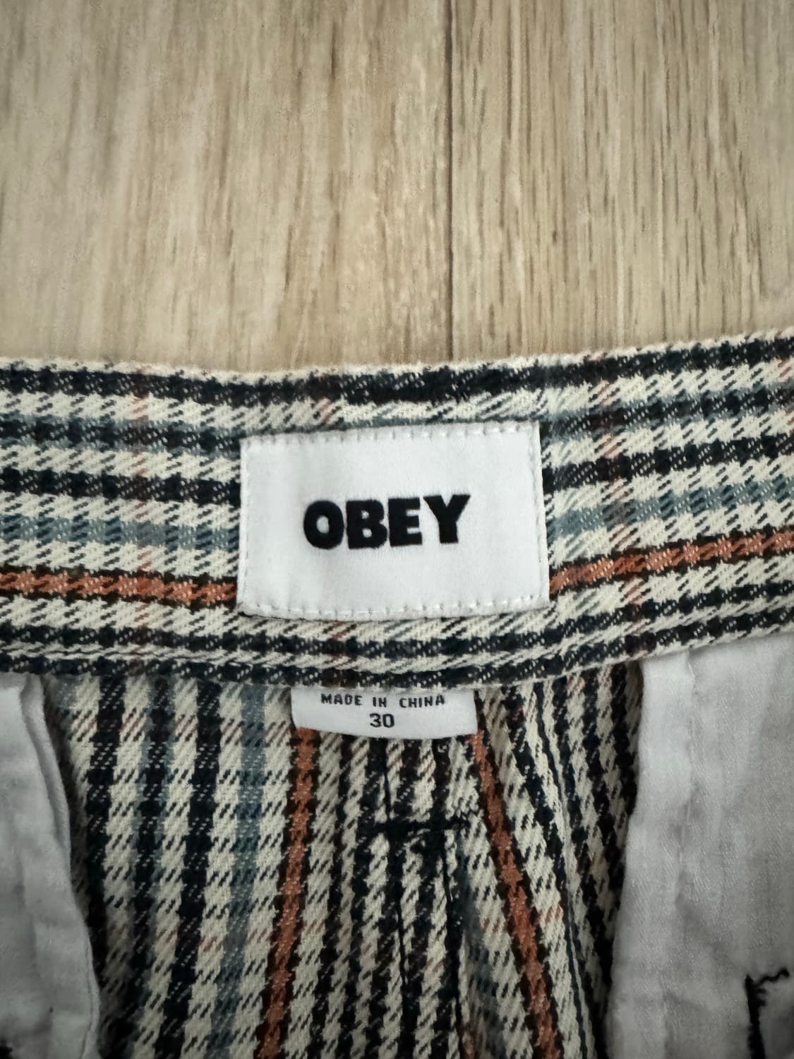 obey 체크 패턴 바지 사이즈 30 상품이미지4