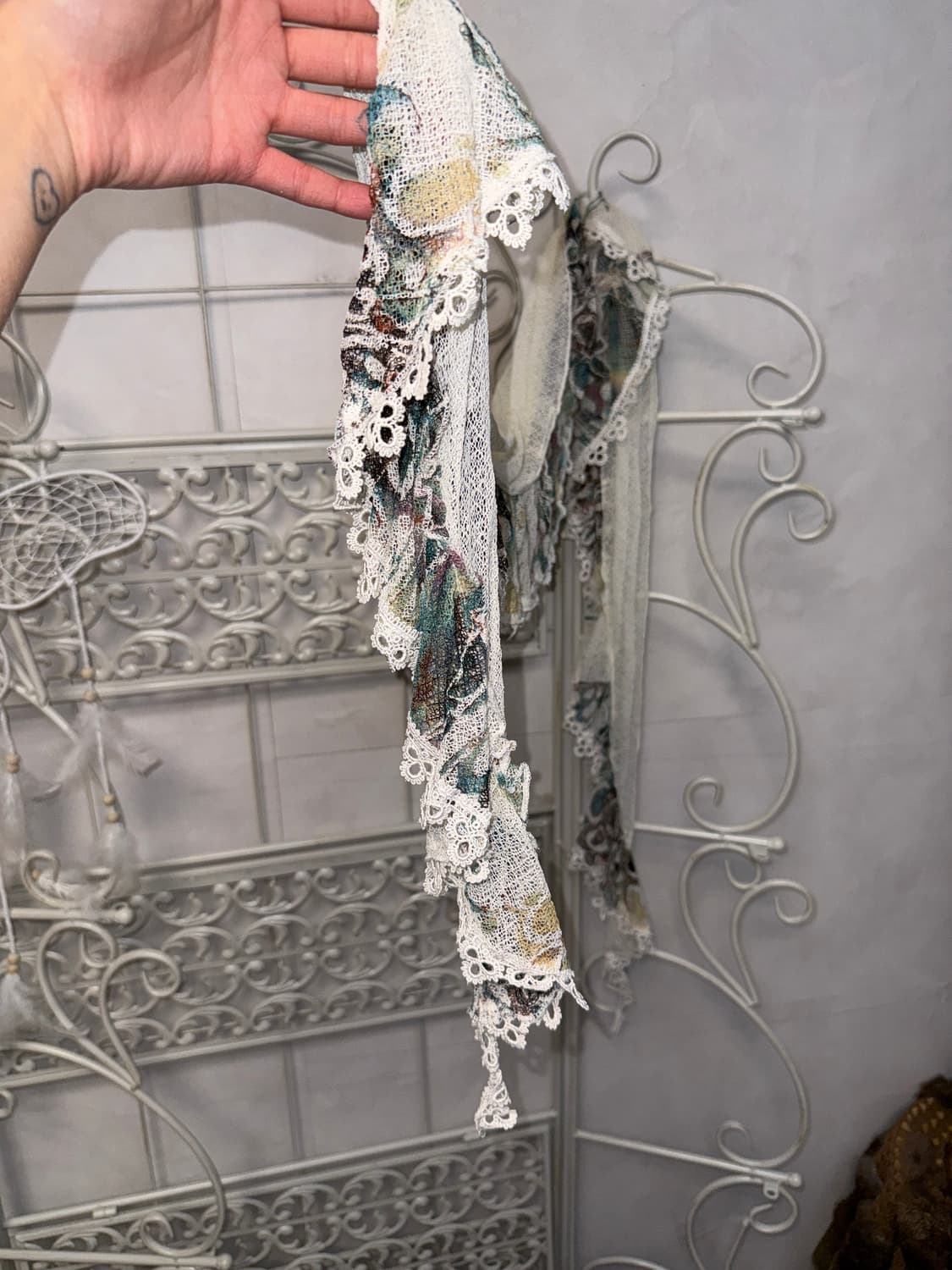 Blue brown fairy lace scarf 상품이미지4
